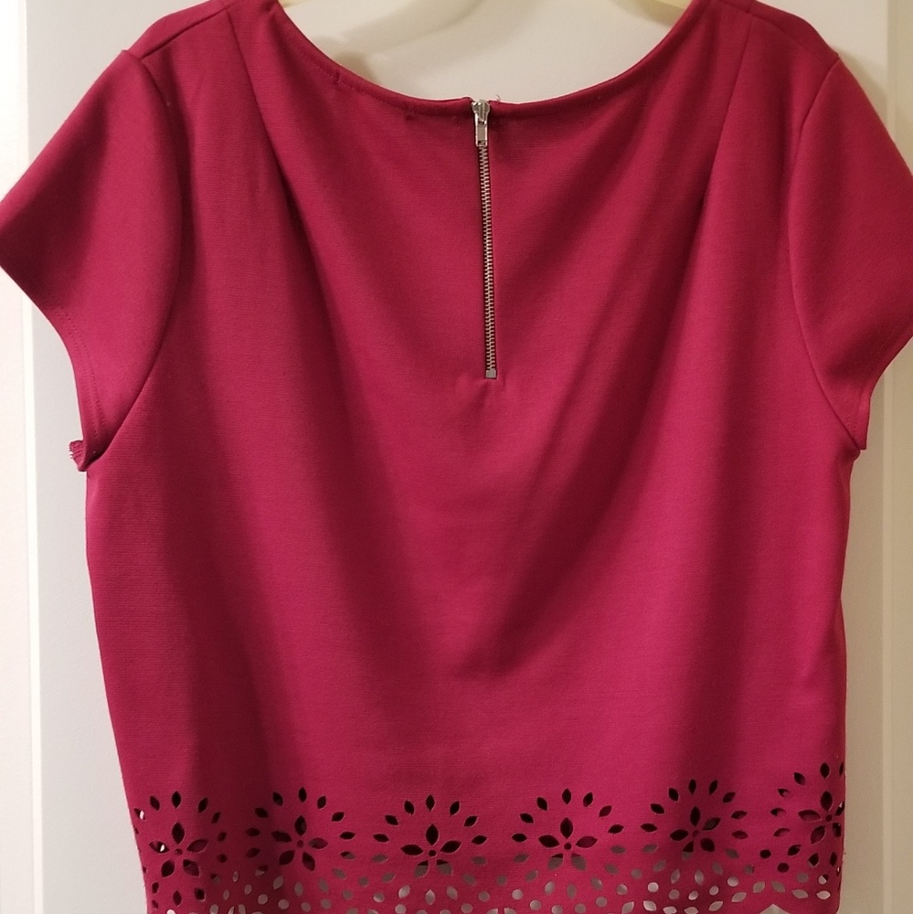 Red crop top with laser cut